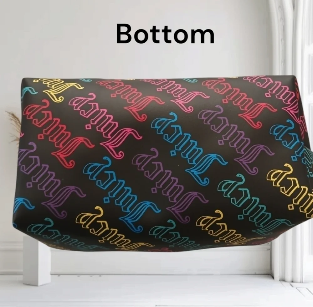 Juicy Couture Black Logo Cosmetic Bag Y2K Makeup Pouch NWOT